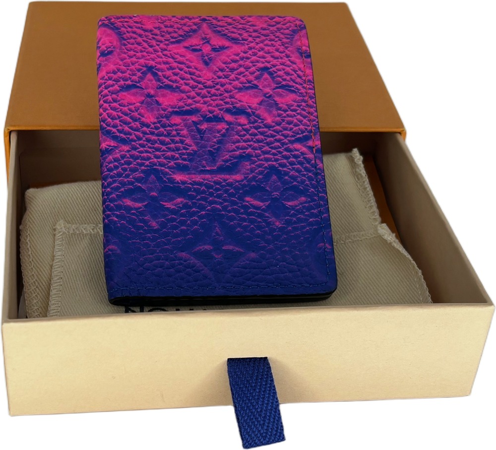 LV Pocket Organizer Taurillon Illusion Blue/Pink